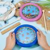 OLYCRAFT 2Pcs Ocean Drums with 2Pcs Wood Drumstick Wave Bead Drums with Fish Pattern 7 Inch Sea Sound Drum with Wave Beads Sea Sound Musical Percussion Instrument for Home Supplies view 3