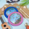 OLYCRAFT 2Pcs Ocean Drums with 2Pcs Wood Drumstick Wave Bead Drums with Fish Pattern 7 Inch Sea Sound Drum with Wave Beads Sea Sound Musical Percussion Instrument for Home Supplies view 4