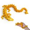 Flavery 3D Printed Dragon - Gold -12 inch 3D Printing Animals Fidget Toy, Surprise Gift for Christmas, Birthday, Easter, Cool Figurine Decor for Kids and Adults, Dragon Lovers view 1