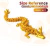 Flavery 3D Printed Dragon - Gold -12 inch 3D Printing Animals Fidget Toy, Surprise Gift for Christmas, Birthday, Easter, Cool Figurine Decor for Kids and Adults, Dragon Lovers view 2