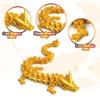 Flavery 3D Printed Dragon - Gold -12 inch 3D Printing Animals Fidget Toy, Surprise Gift for Christmas, Birthday, Easter, Cool Figurine Decor for Kids and Adults, Dragon Lovers view 3