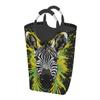 YPPAHHHH Laundry Hamper Yellow Green Zebra Art Print Laundry Baskets Collapsible Waterproof Washing Clothes Hamper Large Storage Bin with Handles for Bathroom Bedroom Nursery Kid's Room view 1