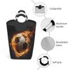 YPPAHHHH Laundry Hamper Fire Soccer Ball Painting Laundry Baskets Collapsible Waterproof Washing Clothes Hamper Large Storage Bin with Handles for Bathroom Bedroom Nursery Kid's Room view 4