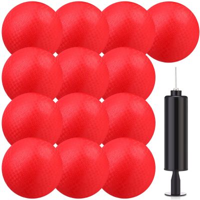 Yunsailing 12 Pack Dodgeballs Bulk Operation Christmas 6 Inch Playground Balls, Rubber Bouncy Inflatable Kickball with Pump for Sports Outdoor Handball Games Christian Donation Gifts(Red)