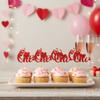 12 PCS Red Glitter "One" Cupcake Toppers - 1st Anniversary Party Decorations - First Birthday & One Year Celebration Supplies view 2