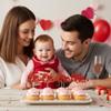 12 PCS Red Glitter "One" Cupcake Toppers - 1st Anniversary Party Decorations - First Birthday & One Year Celebration Supplies view 3