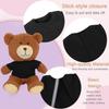 AugFrog 8 - Pack Black Blank T - Shirts for 17 - 18 Inch Bears | Thick DIY Stuffed Animal Canvas Clothes (Black) view 4