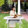 2-in-1 Foldable Dog Bathtub & Washing Station  Portable Pet Grooming Tub with Stand, Drain Hose & Storage Rack for Indoor Outdoor Use view 3