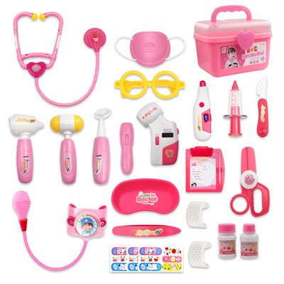 PJG Doctor Kit for Toddlers 3-5, Pretend Doctor Kids Play Set with Stethoscope Ages 3-6 ,Doctor Kit Toys for 2 3 4 5 6 Year Old Girls Boys Girls for Christmas / Birthday Gift, Pink