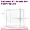 2-Tier Display Case for Labubu, Wall Mounted 14.17in Clear Acrylic Cabinet Box with Removable Divider, Organizer for Big Into Energy Figures and Collectibles view 4