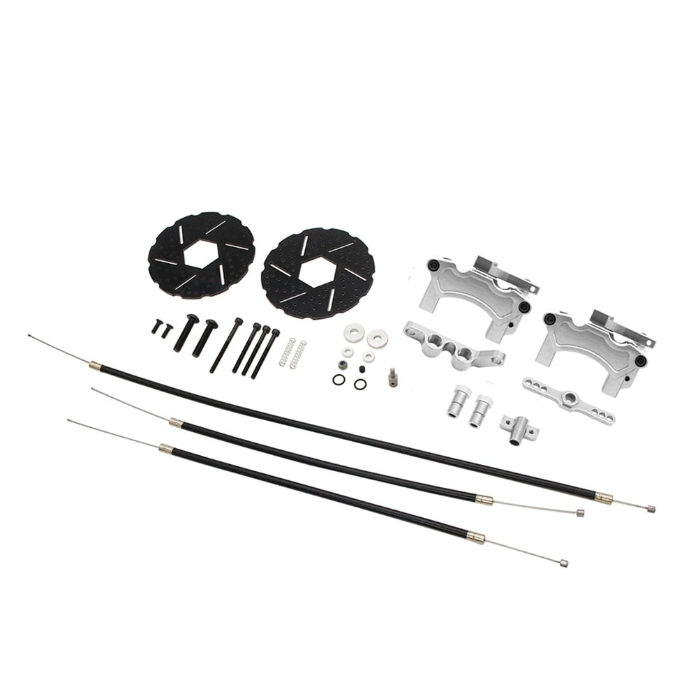 FLMLF Rear Cable Brake System Wire Brakes Kit for 1/5 HPI ROFUN BAHA ROVAN KM Baja 5B 5T 5SC Rc Car Parts (Silver)