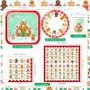 100 Christmas Party Paper Plates Napkins and Cups Set Gingerbread Disposable Dinnerware Set view 2