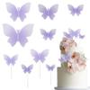 10 Pcs Butterfly Cake Toppers Purple Gradient Cake Decorations for Butterfly Theme Baby Shower Wedding Ladies Birthday Party Supplies view 1
