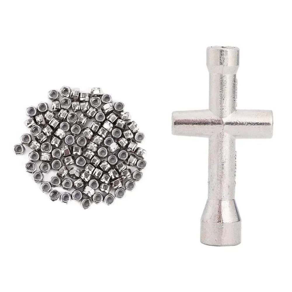 100Pcs Metal M2 Nuts for 1/16 1/18 1/24 RC Car Crawler Axial SCX24 AXI90081 AXI00002 AXI00001 Gladiator Parts(Silver)