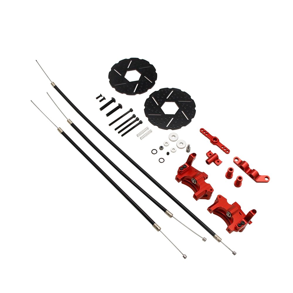 FLMLF Rear Cable Brake System Wire Brakes Kit for 1/5 HPI ROFUN BAHA ROVAN KM Baja 5B 5T 5SC Rc Car Parts (Red)