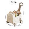 Children's Toy Storage Shopping cart, Baby Toy Box with Wheels, Pull Rope and Handle, for Riding, Walking, Pulling and Storage. Suitable for Home/Game Room/Bedroom (White Ribbon Push Rod) view 2