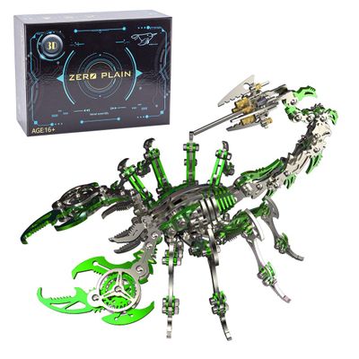 3D Metal Puzzles for Adults, Mechanical Scorpion DIY Assembly Model Kit, 200+ PCS Steampunk Insect Brain Teaser Puzzles Creative Desk Ornament