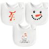2ooya Christmas Cotton Baby Bibs - 3Pcs Snowman Penguin Toddler Feeding Bibs with Resin Buttons Infant First Christmas Baby Food Bib Xmas Drooling Eating Teething Keepsake Gift for Newborn 6-12 Months view 1