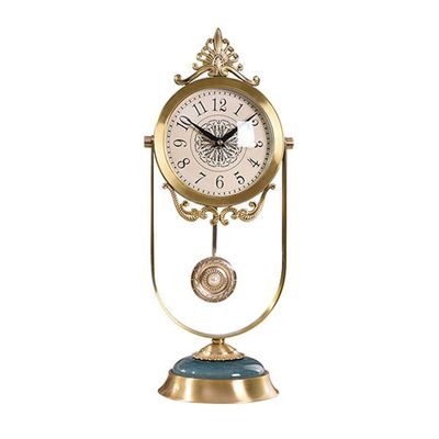 YWMLFZ Desktop Copper Watch Living Room Bedroom Bedside Table Clock Craft Decoration Ornaments