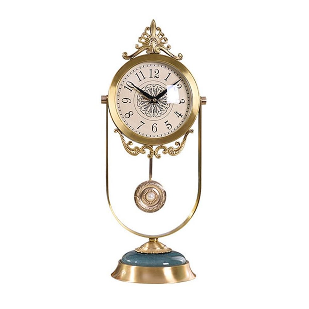 YWMLFZ Desktop Copper Watch Living Room Bedroom Bedside Table Clock Craft Decoration Ornaments