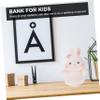 Abaodam Adorable Rabbit Shaped Piggy Bank Coin Container Decorative Saving Pot for Desktop Decor Gift to Develop Savings Habit view 2