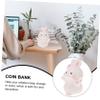 Abaodam Adorable Rabbit Shaped Piggy Bank Coin Container Decorative Saving Pot for Desktop Decor Gift to Develop Savings Habit view 4