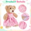 Set of 2 Christmas Teddy Bear Clothes Cap & Gow Outfit Fits Make Your Own Most 14" - 18" Bear Plush Stuffed Animal Outfit Pet Dog Doll Cap and Gown Build a Bear Clothe(Flower Style, Fit 14"-18") view 3