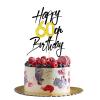 1 PCS Happy 60th Birthday Cake Topper - Black Gold Shimmer "Cheers to 60 Years" - Elegant Cake Decoration for 60th Birthday Party, Fits Various Desserts (60) view 1