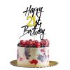 1 PCS Happy 21st Birthday Cake Topper - Black Gold Shimmer "Cheers to 21 Years" - Elegant Cake Decoration for 21st Birthday Party, Fits Various Desserts (21) view 1