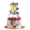 1 PCS Happy 80th Birthday Cake Topper - Black Gold Shimmer "Cheers to 80 Years" - Elegant Cake Decoration for 80th Birthday Party, Fits Various Desserts (80) view 1