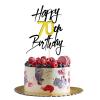 1 PCS Happy 70th Birthday Cake Topper - Black Gold Shimmer "Cheers to 70 Years" - Elegant Cake Decoration for 70th Birthday Party, Fits Various Desserts (70) view 1