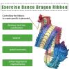 BPGSLYX Portable Dragon poi Ribbon Dragon Dance Ribbon Streamer with Head, Fitness Streamer Square Exercise Dance Dragon Poi for Adults Seniors (8m,Yellow Colorful) view 2