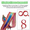 BPGSLYX Portable Dragon poi Ribbon Dragon Dance Ribbon Streamer with Head, Fitness Streamer Square Exercise Dance Dragon Poi for Adults Seniors (8m,Yellow Colorful) view 3