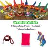 BPGSLYX Portable Dragon poi Ribbon Dragon Dance Ribbon Streamer with Head, Fitness Streamer Square Exercise Dance Dragon Poi for Adults Seniors (8m,Yellow Colorful) view 4