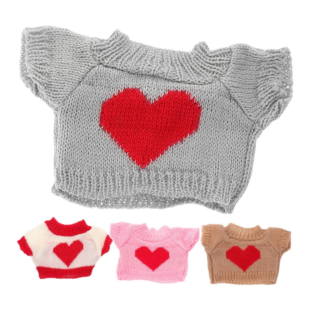 OFFSCH 4pcs Bear Doll Clothes Cute Replaceable Outfits Soft Decorative Sweaters for Stuffed Animal Decor Gift Accessory