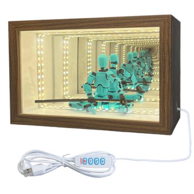 Anicoliryn Acrylic Display Case for Collectibles  Lighted Infinity Mirror Mini & Action Figure Cabinet