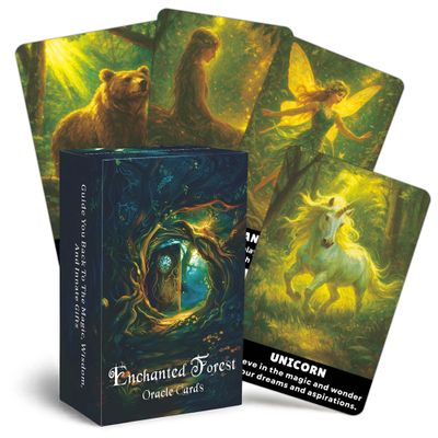 GZXINKE Enchanted Forest Oracle Deck, Oracle Cards for Beginners, Discover Mystical Wisdom and Nature's Secrets for Spiritual Guidance and Transformation