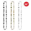 Beistle Happy New Year Beads-Of-Expression  6 Pack, Metallic Party Necklaces with Star Accents, Black, Gold & Silver Beaded Jewelry for NYE Countdown, Holiday Parties & Festive Celebrations, 36 view 2