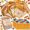 Eersida 192 Pack Bingo Game Cards and 0.4 oz Dot Daubers Set Includes 144 Bingo Cards and 48 Dot Markers Game Supplies Set for Gifts Party Favor Supplies Family Casino Play Night(Thanksgiving) view 1