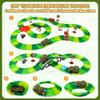 LCIMG Dinosaur Track Race Car Toys - Birthday Toys Gifts for 3 4 5 6 7 Year Old Boys Girls - Flexible Dinosaur Track Car Set with Light - Create a Dinosaur Adventure World view 2