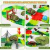 LCIMG Dinosaur Track Race Car Toys - Birthday Toys Gifts for 3 4 5 6 7 Year Old Boys Girls - Flexible Dinosaur Track Car Set with Light - Create a Dinosaur Adventure World view 3
