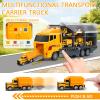 Aukdin Toddler Construction Truck Vehicle Toy Set for 3 4 5 6 Years Old Boys with Play Mat, Die-Cast Car Carrier Truck for Kids Boys Girls Birthday Party Gifts view 3