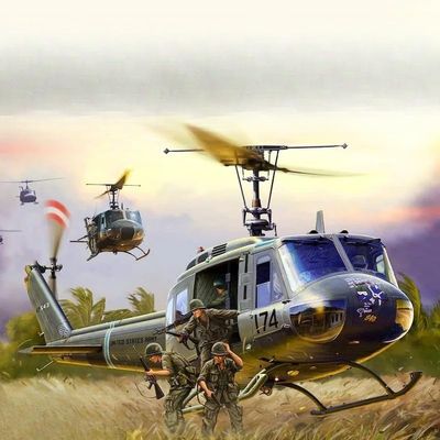 Assembled Plastic Aircraft Model Kit KH80154 US UH-1D'Huey 'Helicopter 1/48 Scale