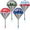KiddieLoot Parachute Toys for Kids - (Pack of 4) Police, Army, Firefighter & EMT Figures w/Tangle-Free Parachutes - Outdoor Flying Toys for Kids, Party Favors, Birthday Gifts for Boys & Girls Ages 3+ view 1