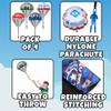 KiddieLoot Parachute Toys for Kids - (Pack of 4) Police, Army, Firefighter & EMT Figures w/Tangle-Free Parachutes - Outdoor Flying Toys for Kids, Party Favors, Birthday Gifts for Boys & Girls Ages 3+ view 2
