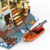 Audaxly Pirate Building Kit - Skeleton Island Set with Hanging Skull, Secret Prison, Movable Cannon Boat & Fish, Barrel, Parrot, Birthday Gifts for Family Pirate Adventures, for Boys Aged 8+, 533 PCS view 4