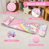 Toddler Nap Mat Kids Sleeping Bag 5924, Soft Slumber Bag with Removable Pillow for Kids Girls Boys,Roll Up Sleeping Mat Lightweight for Camping,Daycare, Kindergarden,Unicorn view 4