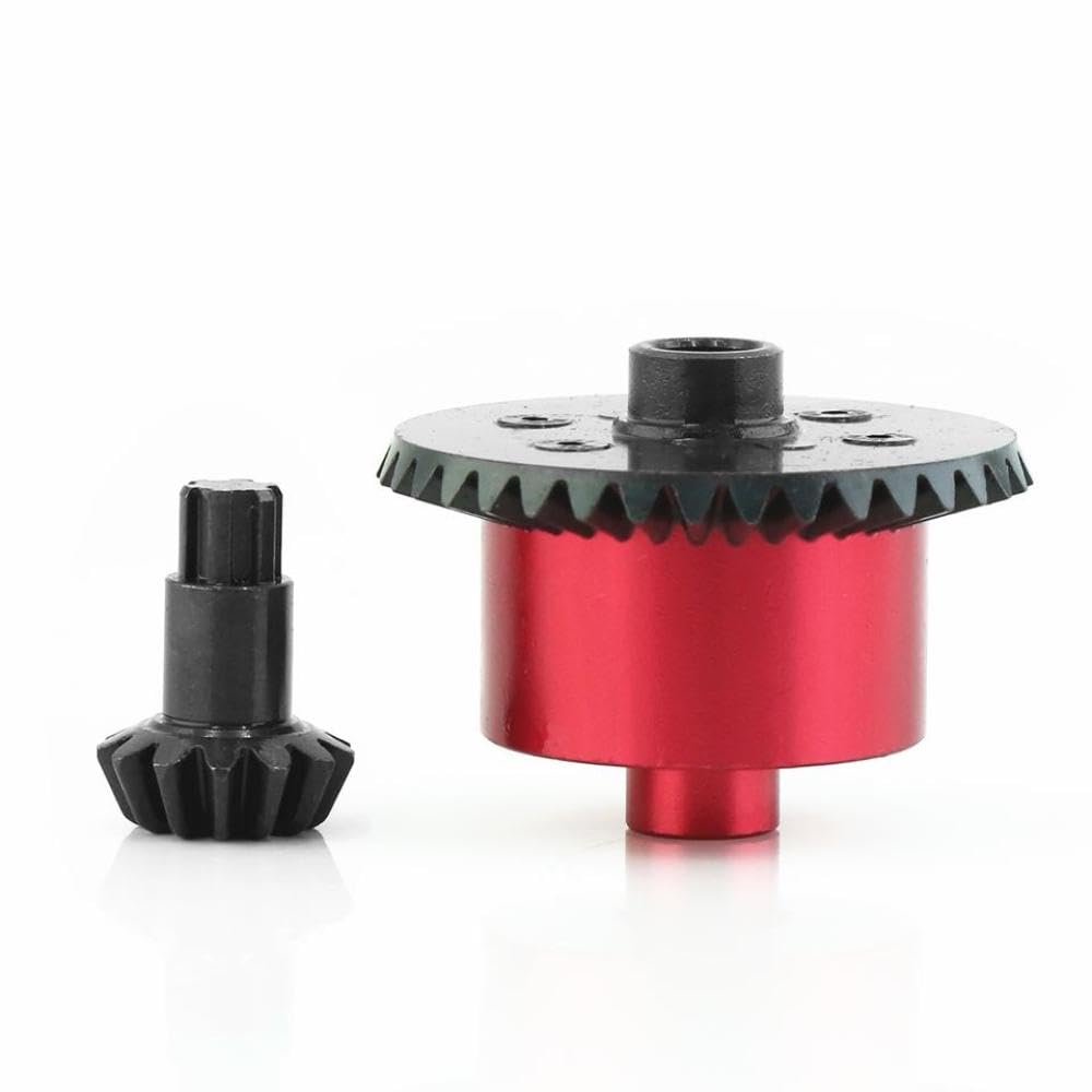 37T Metal Differential Case with 13T Input Gear Upgrade Part Compatible with 1 10 Scale 4x4 RC Vehicles Similar to Outcast(Red)