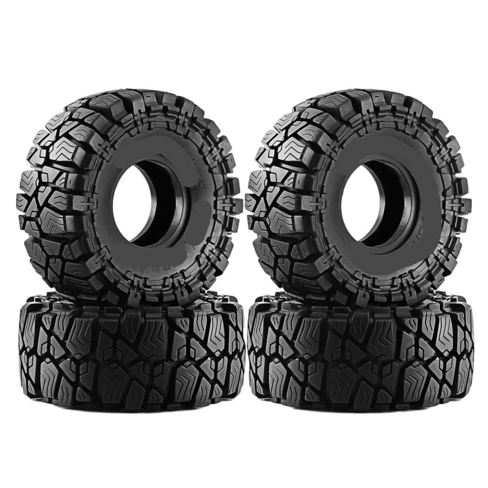 4pcs 1. 9 Crawler Tires for 1/10 Scale RC Crawler Cars Compatible with FCX10 Pro Gen8 VS4-10 All Terrain Off Road Use