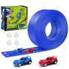 KETIEE Flex Tracks 16Ft for Kids: Flexible Race Car Ramp Track with 2 Small Racecars and 4 Suction Cups Compatible with Diecast 1/64th Cars, Rolls Up Portable Racetrack for Ages 3 & Up view 1
